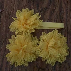 Baby barefoot sandal with matching headband